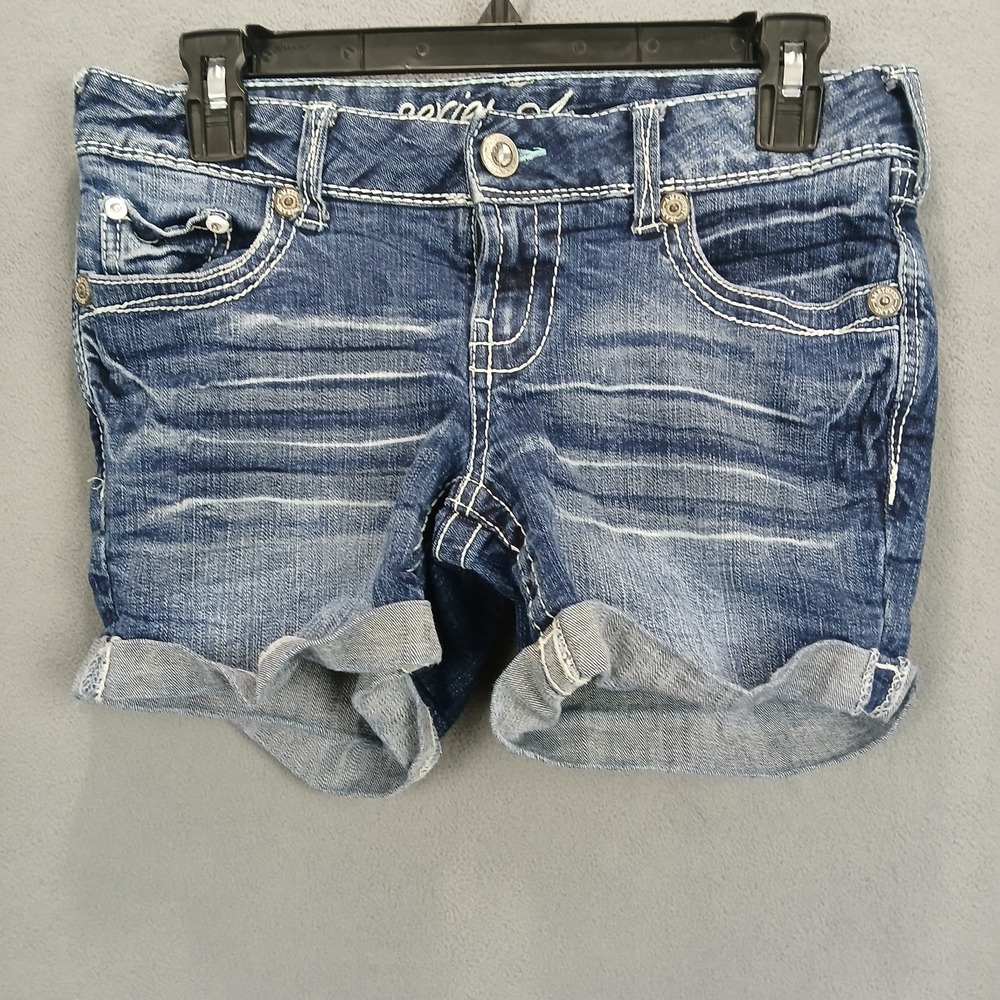 Amethyst‎ Series 31 Mom Shorts Womens 5 Blue Denim Cotton Stretch Cuffed Hem